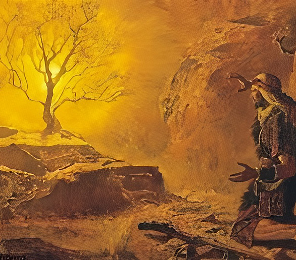 Moses at the Burning Bush — Arnold Friberg